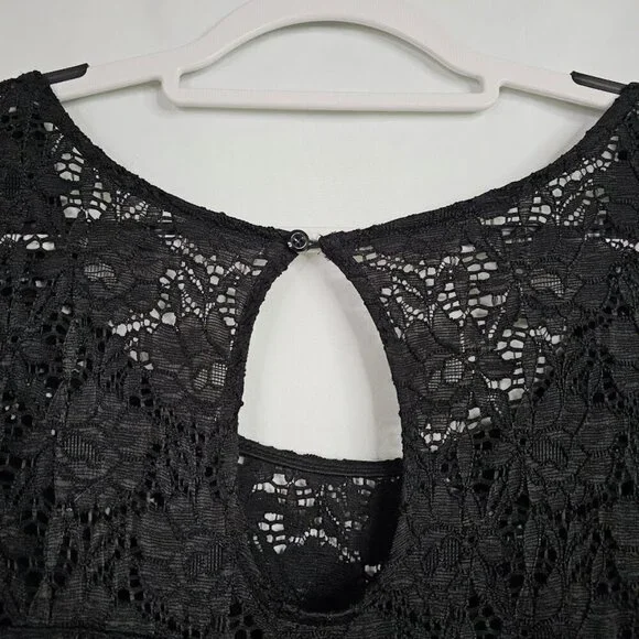 NWT MAURICES+ Lace Dress BLACK 3X Plus size Skater Whimsigoth Chic Lined Goth - Picture 9 of 9